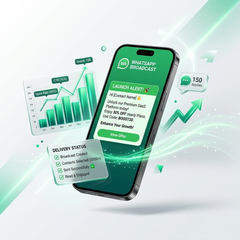 WhatsApp Broadcast Campaign Mockup